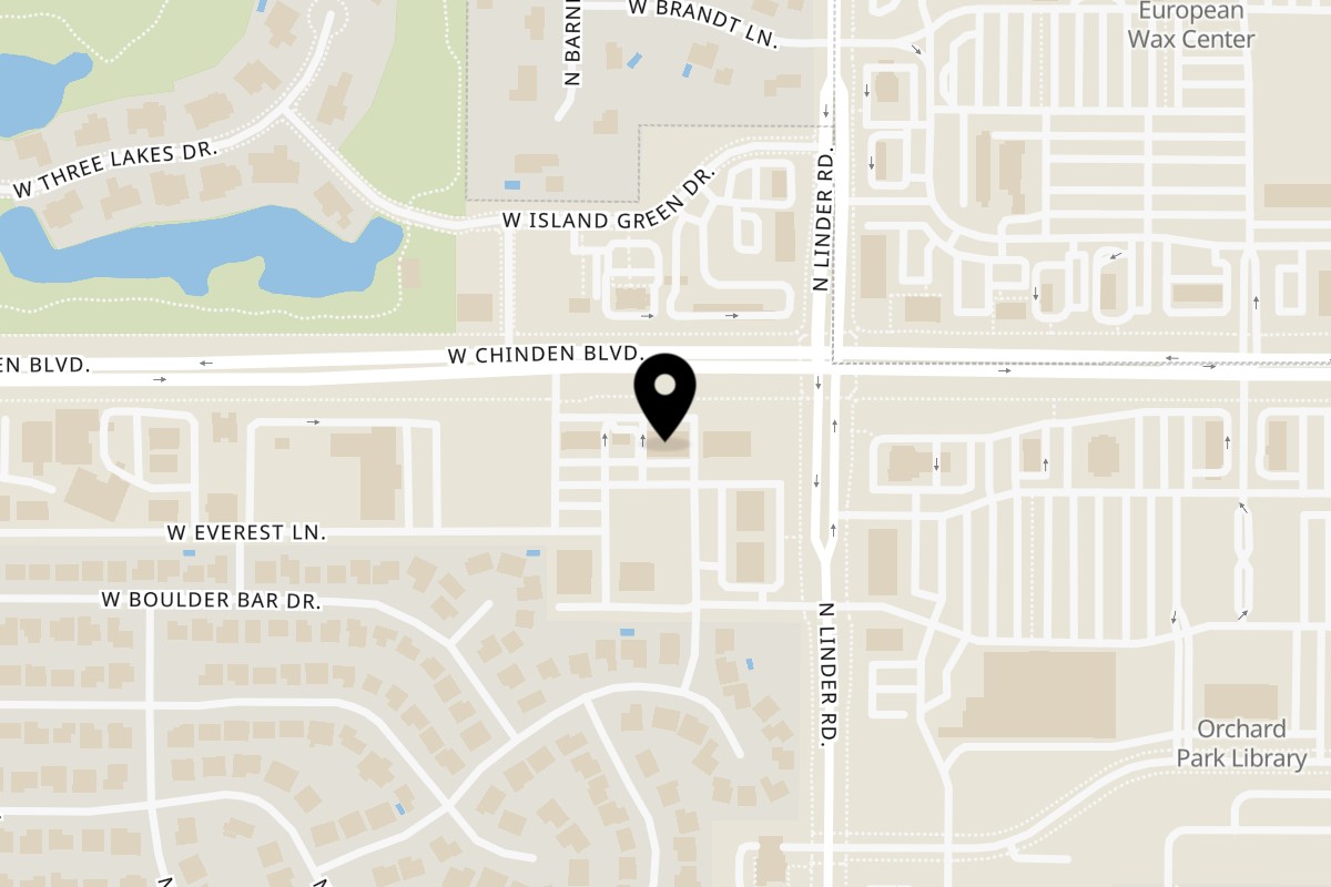 Map showing the location of Metztli Mexican Taqueria West Chinden Boulevard on 1735 W Chinden Blvd in Meridian